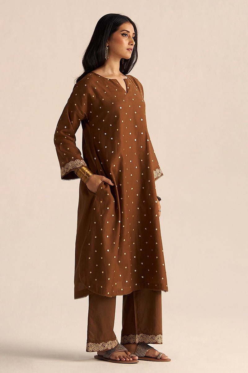 Toffee Embroidered Festive Co-ord Set