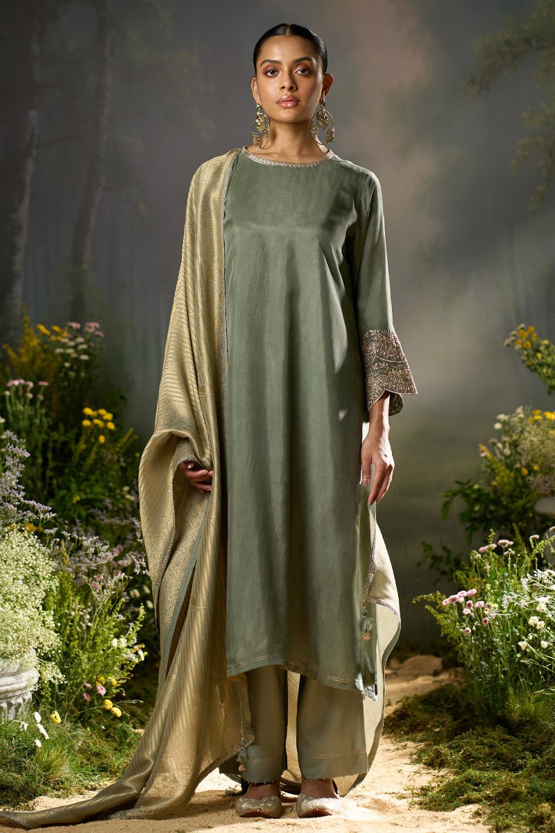 Laurel Oak Silk Festive Kurta Set