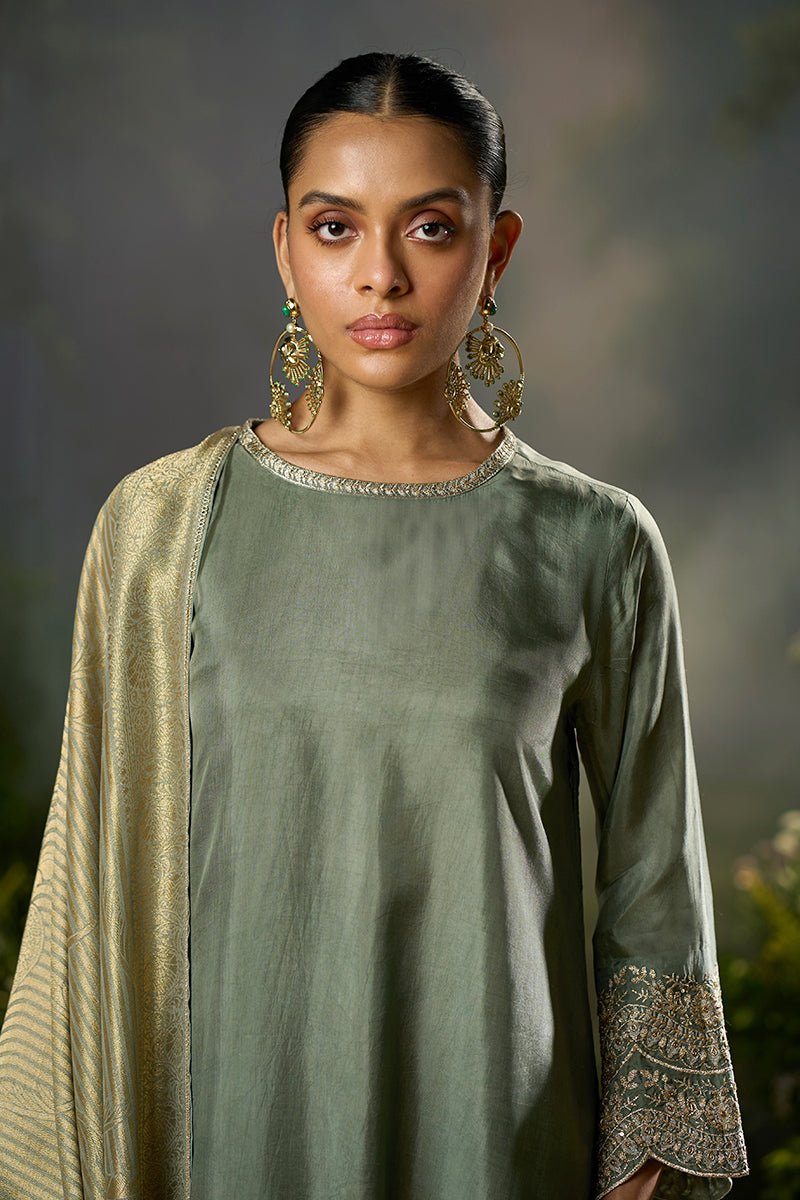 Laurel Oak Silk Festive Kurta Set