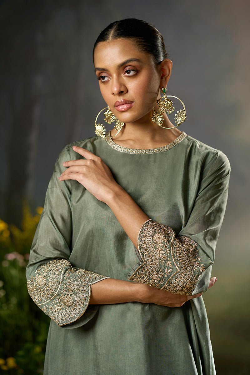 Laurel Oak Silk Festive Kurta Set
