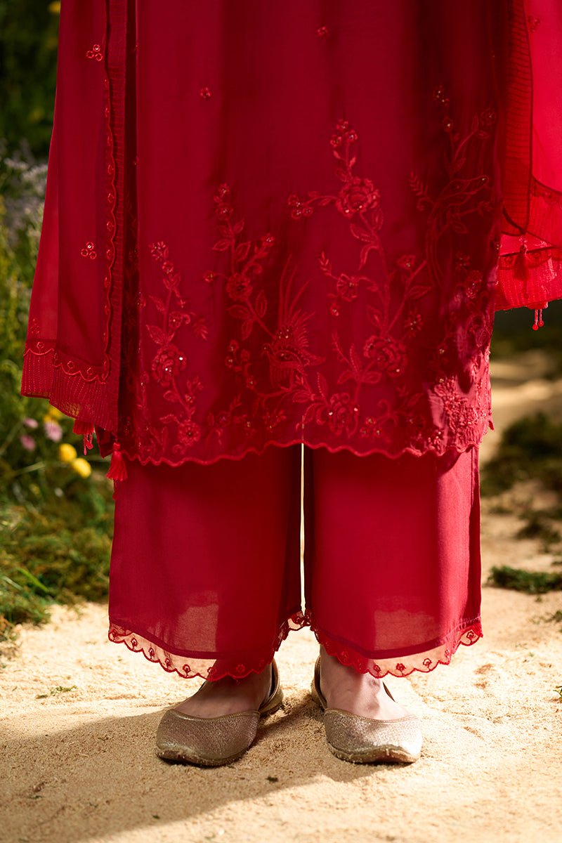 Salsa Red Festive Kurta Set