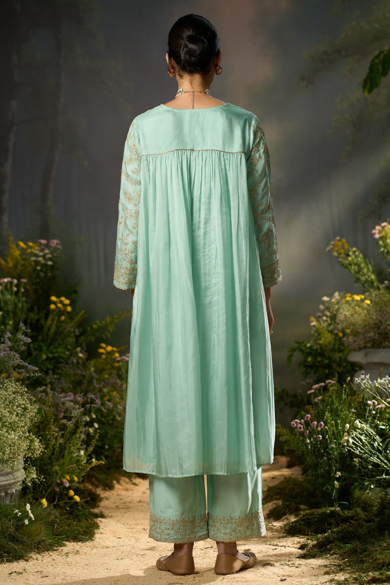 Dusty Aqua Festive Kurta Set