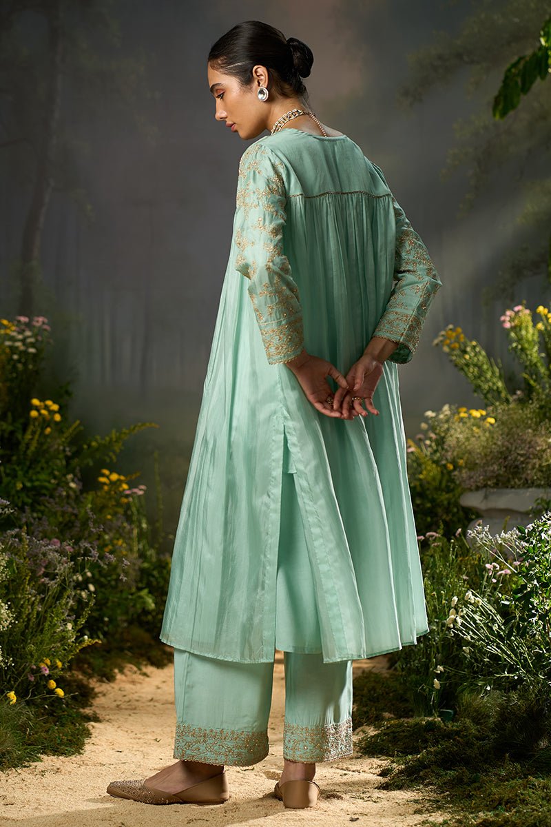 Dusty Aqua Festive Kurta Set