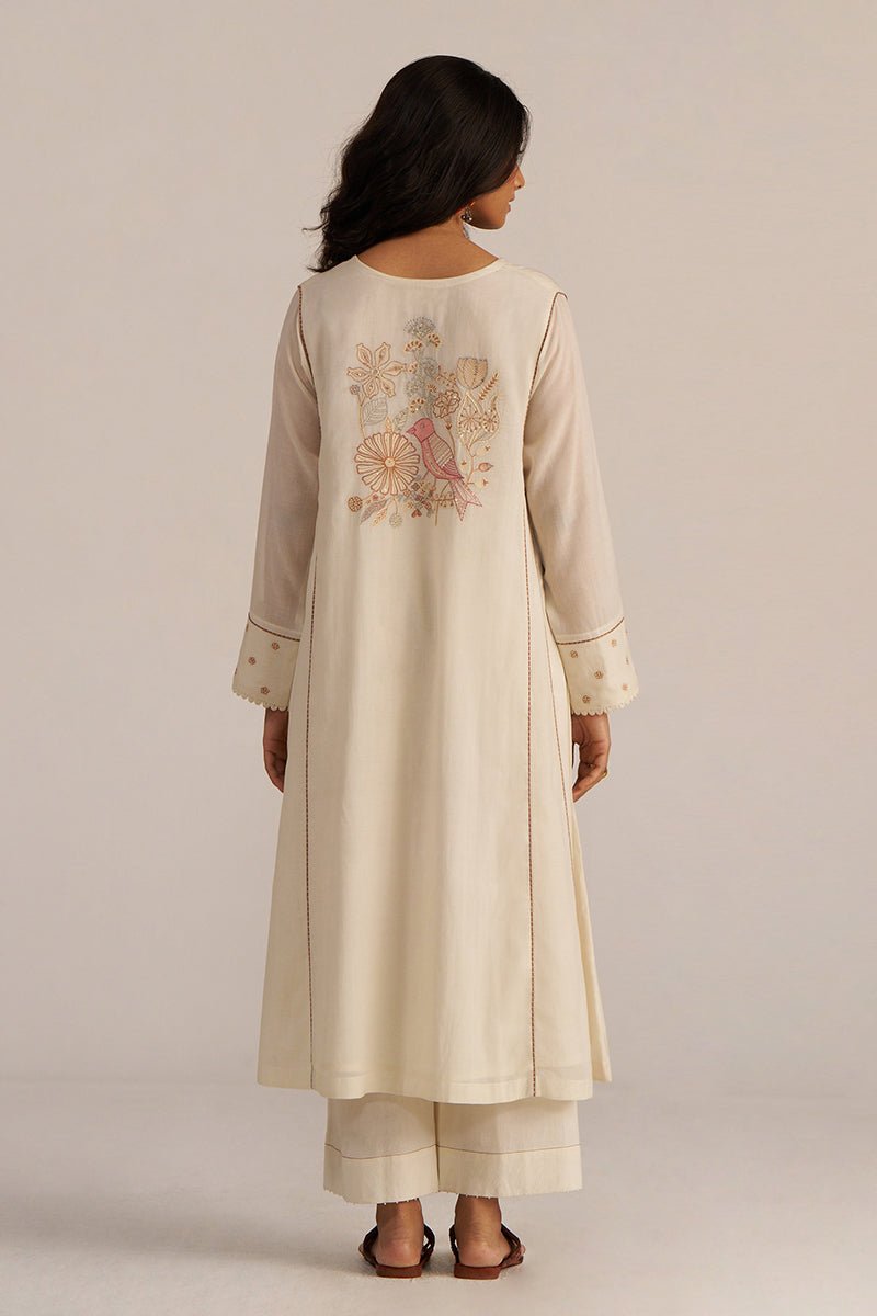 Off-White Hand Embroidered Co-ord Set