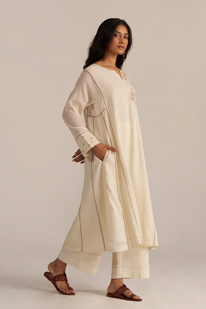 Off-White Hand Embroidered Co-ord Set