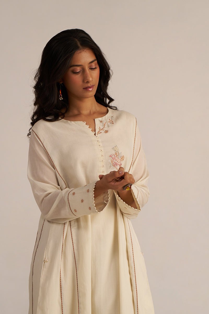 Off-White Hand Embroidered Co-ord Set