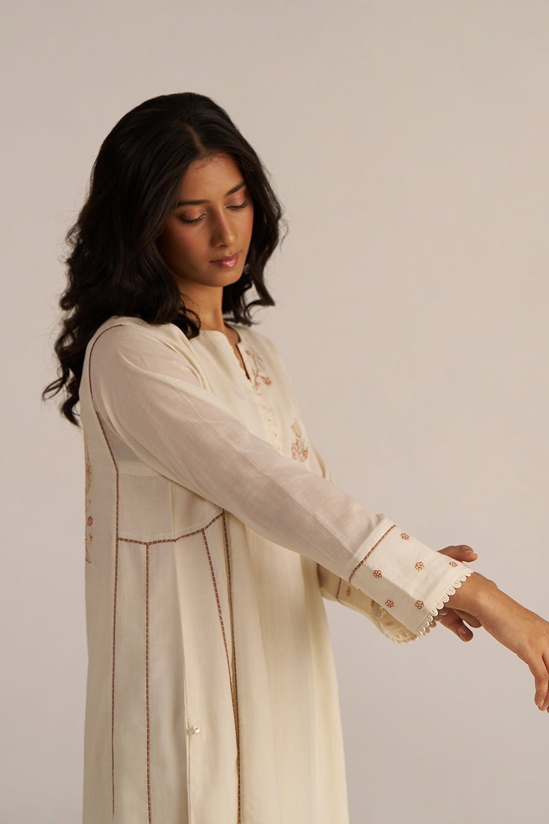 Off-White Hand Embroidered Co-ord Set