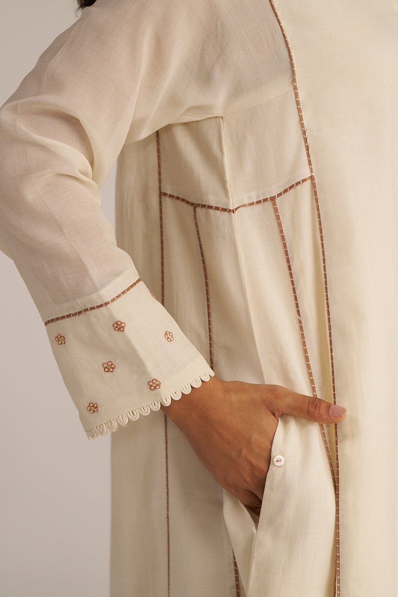 Off-White Hand Embroidered Co-ord Set