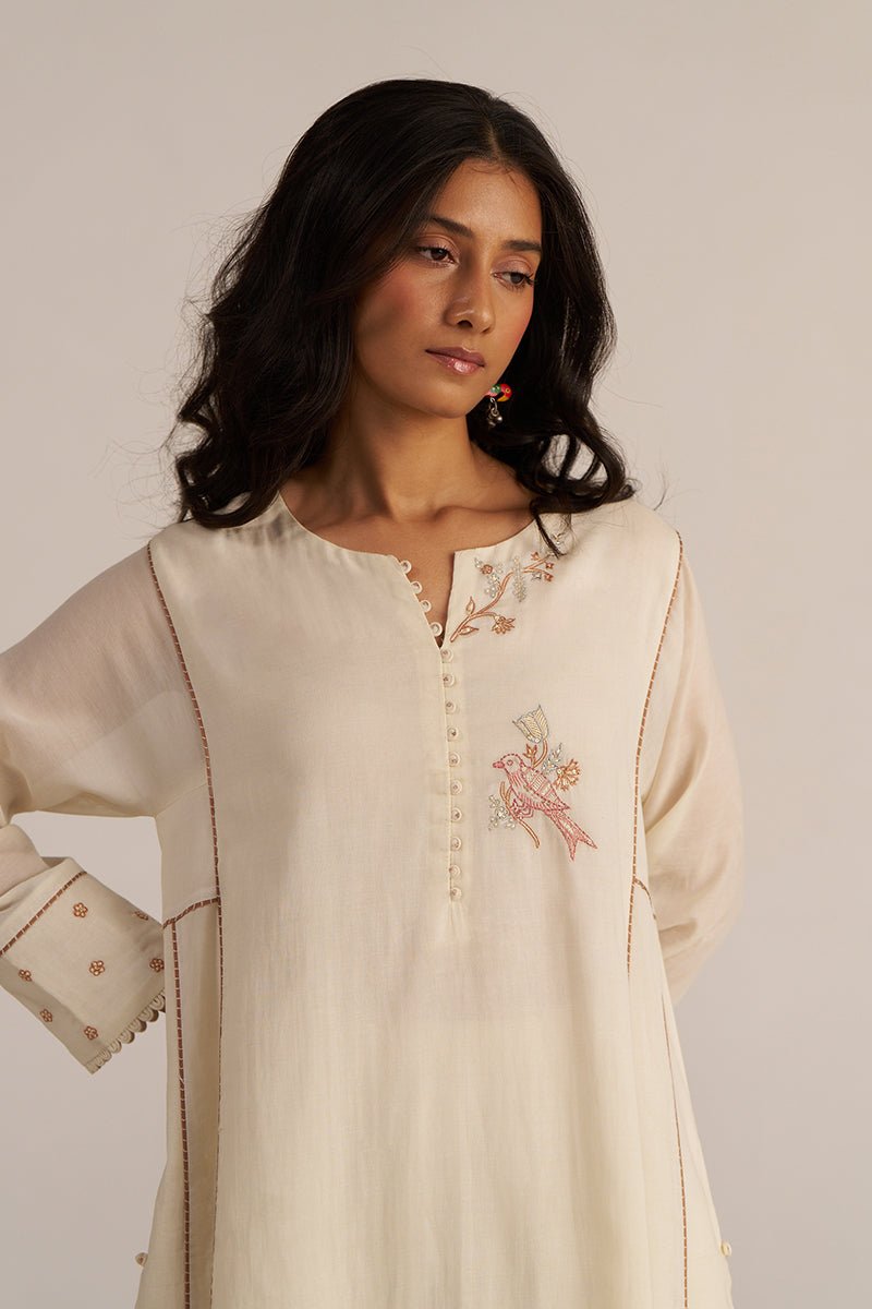 Off-White Hand Embroidered Co-ord Set