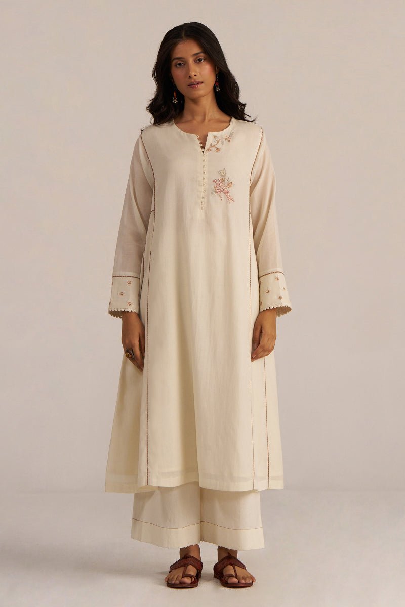 Off-White Hand Embroidered Co-ord Set