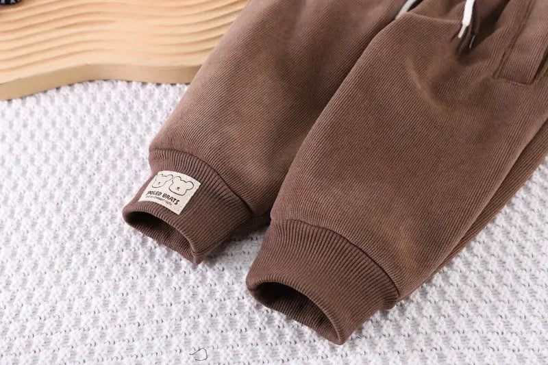 Boys Winter Brown Set With Muffler 3 Pcs Set