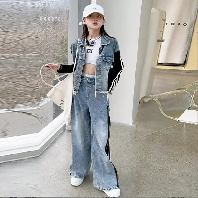 Girls Rugged Denim Co-ord Set