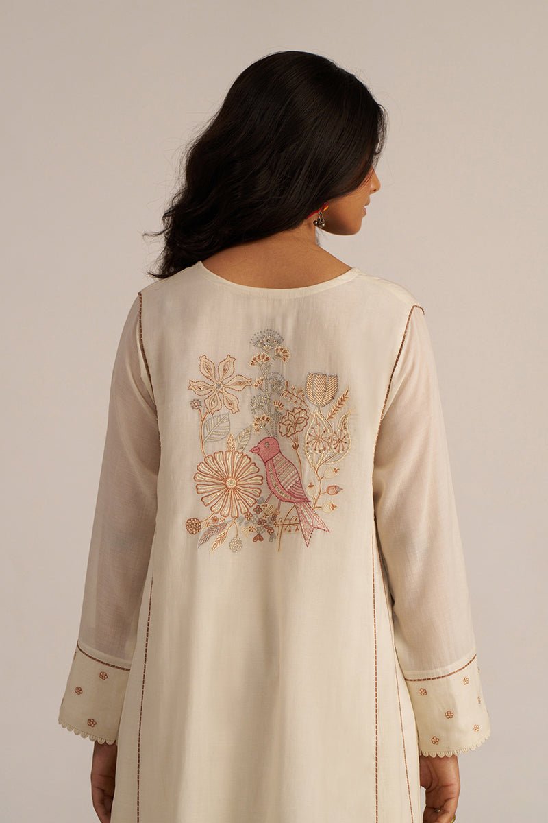 Off-White Hand Embroidered Co-ord Set