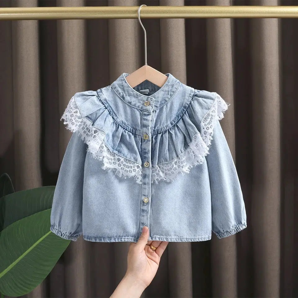 Girls Denim Frill Co-ord Set