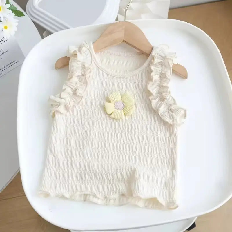 Girls Flower Motif Top and Palazzo 2 Pcs Set