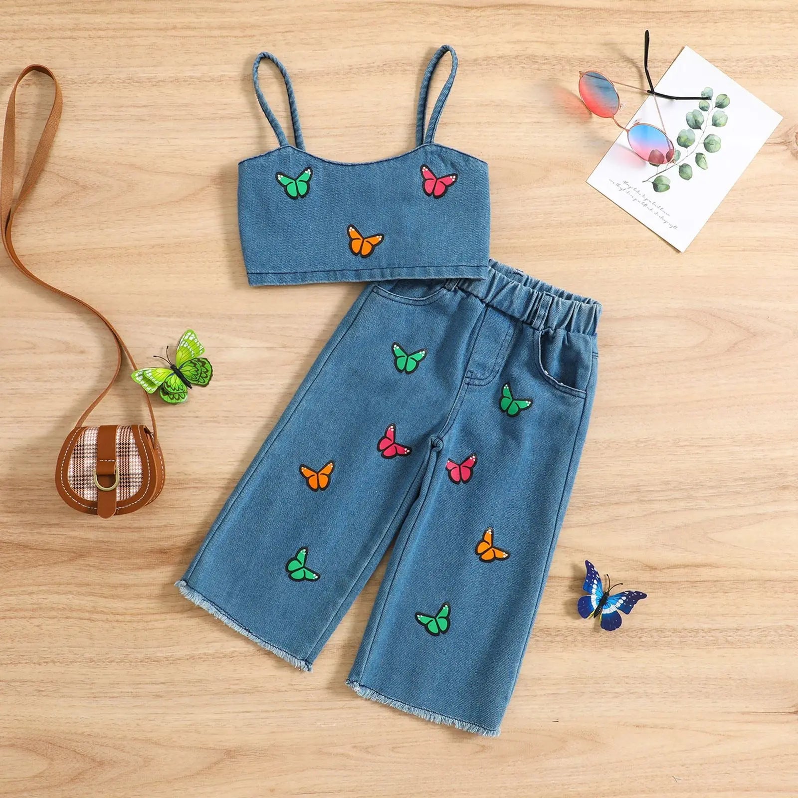 Girls Blue Denim Co-ord Set